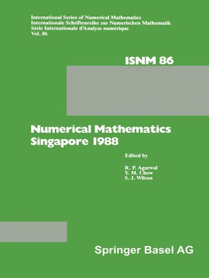 cover image of Numerical Mathematics Singapore 1988